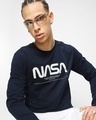 Shop Men's Blue Spaced NASA Typography T-shirt-Front