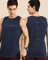Shop Men's Blue Spaceman Graphic Printed Vest-Front