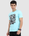 Shop Men's Blue Spider Man Fighting Graphic Printed T-shirt-Full