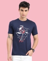 Shop Men's Blue Spider Man Graphic Printed T-shirt-Front