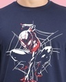 Shop Men's Blue Spider Man Graphic Printed T-shirt-Full