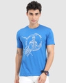 Shop Men's Blue Spider Man Graphic Printed T-shirt-Front
