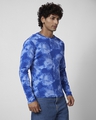 Shop Men's Blue Spider Web Printed T-shirt-Full