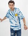 Shop Men's Blue Stay Weird Tie & Dye Oversized T-shirt-Design