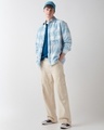 Shop Men's Blue Stay Wild Checked Oversized Shirt-Full