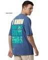 Shop Men's Blue Story Ends Typography Oversized T-shirt-Full