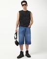 Shop Men's Blue Straight Fit Washed Shorts-Full