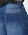 Shop Men's Blue Straight Fit Washed Shorts