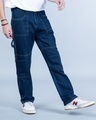 Shop Men's Blue Straight Fit Cargo Jeans-Design