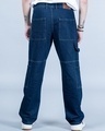 Shop Men's Blue Straight Fit Cargo Jeans-Full