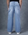 Shop Men's Blue Straight Fit Cargo Carpenter Jeans-Full