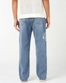 Shop Men's Blue Embroidered Straight Fit Washed Mid-Rise Jeans-Design