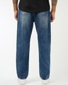 Shop Men's Blue Applique Straight Fit Washed Mid-Rise Jeans-Design