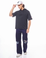 Shop Men's Indigo Blue Straight Fit Distressed Jeans-Full