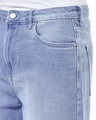Shop Men's Light Indigo Blue Straight Fit Distressed Jeans