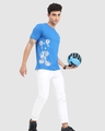 Shop Men's Blue Stripe Effect Mickey Mouse Printed T-shirt-Design