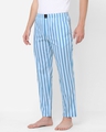 Shop Men's Blue Striped Cotton Lounge Pants-Full