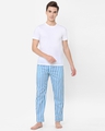 Shop Men's Blue Striped Cotton Lounge Pants