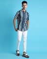 Shop Men's Blue Striped Cotton Shirt