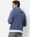 Shop Men's Blue Striped Hooded Sweatshirt-Design
