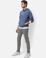 Shop Men's Blue Striped Hooded Sweatshirt-Full