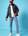 Shop Men's Blue Striped Hoodie Jacket