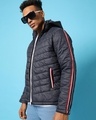 Shop Men's Blue Striped Hoodie Jacket