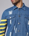 Shop Men's Blue Striped Denim Jacket