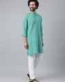 Shop Men's Blue Striped Kurta-Full