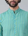 Shop Men's Blue Striped Kurta
