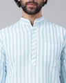 Shop Men's Blue Striped Kurta