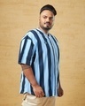 Shop Men's Blue Striped Oversized Plus Size Shirt-Design