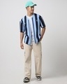 Shop Men's Blue Striped Oversized Shirt-Full