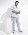 Shop Men's Blue Striped Plus Size Shirt-Full