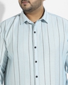Shop Men's Blue Striped Plus Size Shirt