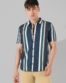 Shop Men's Blue Striped Shirt-Front