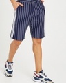 Shop Men's Blue Striped Shorts-Front