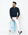 Shop Men's Blue Striped Slim Fit T-shirt-Full