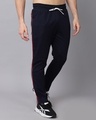 Shop Men's Blue Striped Slim Fit Track Pants-Full