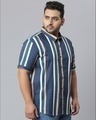 Shop Men's Blue Striped Stylish Half Sleeve Casual Shirt-Full