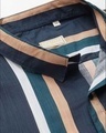 Shop Men's Blue Striped Stylish Half Sleeve Casual Shirt