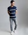Shop Men's Blue Striped T-shirt