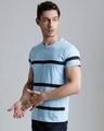 Shop Men's Blue Striped T-shirt