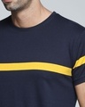 Shop Men's Blue Striped T-shirt