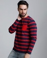 Shop Men's Blue Striped T-shirt