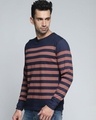 Shop Men's Blue Striped T-shirt