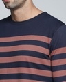 Shop Men's Blue Striped T-shirt