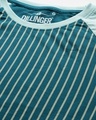 Shop Men's Blue Striped T-shirt-Full