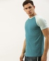 Shop Men's Blue Striped T-shirt