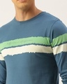 Shop Men's Blue Striped T-shirt-Full